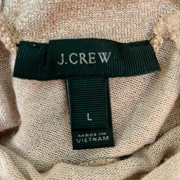 J. Crew Gold Shimmer Ruffle Turtleneck Size Large - Picture 8 of 8